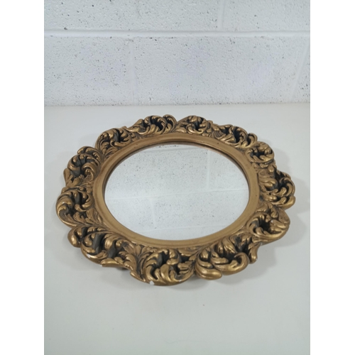 600 - A Round Gilt Mirror 44cm