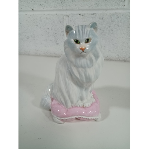 354 - A Royal Adderley Bone China Cat on Pink Pillow by Barbara Adams