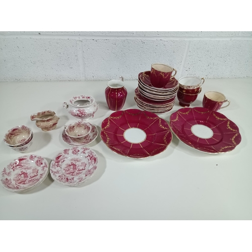 656 - A Quantity of Red and White China