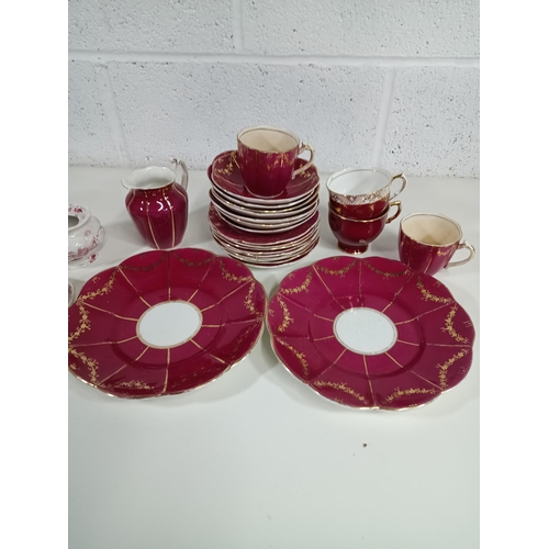 656 - A Quantity of Red and White China