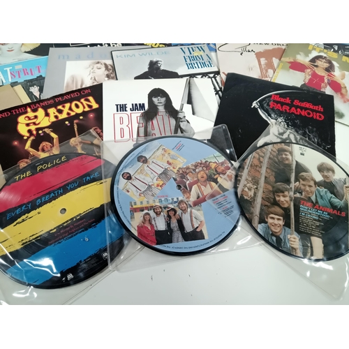 340 - A Quantity of Vinyl Singles and Picture Discs inc. Black Sabbath, Saxon The Police, Toyah, The Beatl... 