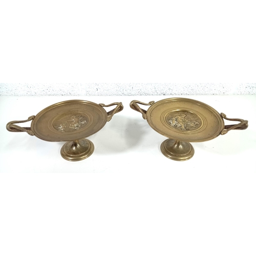 651 - A Charles Theodore Perron Style Pair of Bronze Cups