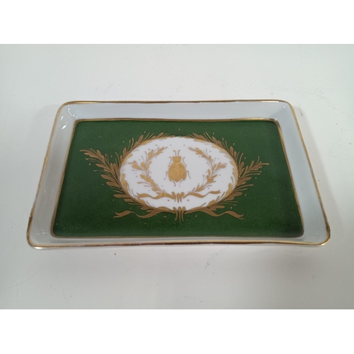 655 - An Antique Limoges Green and Gold 