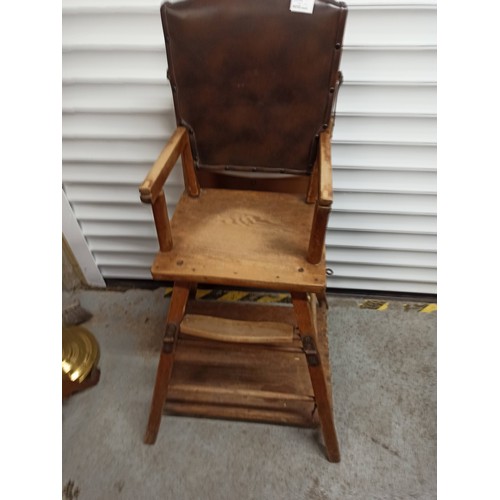 559 - A Vintage Childs Wooden High Chair