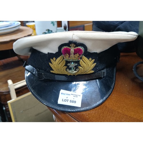 589 - A Gieves & Hawkes Of Saville Row Royal Navy Officer Cap