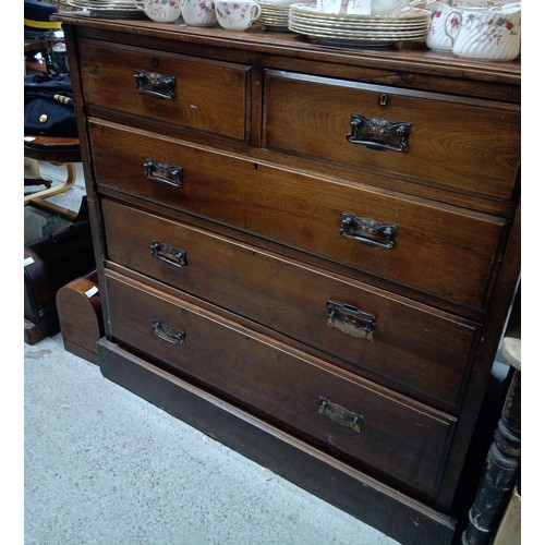 595 - Art Deco 5 x  Drawer Chest