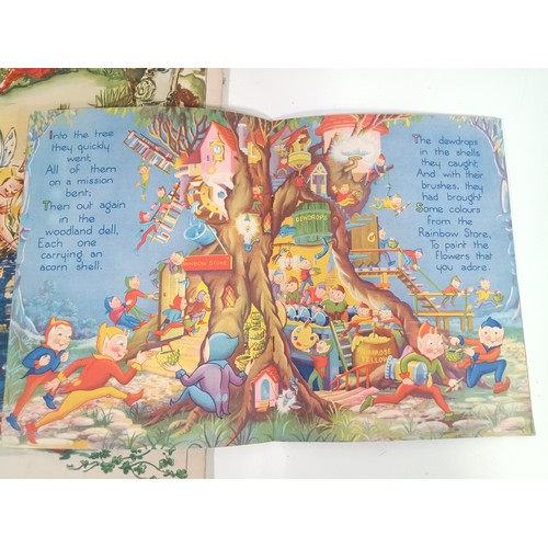 1010 - Circa 1940's A Day In Fairyland Illustrated by Ana Mae Seagren Oversized Children's Book Written by ... 