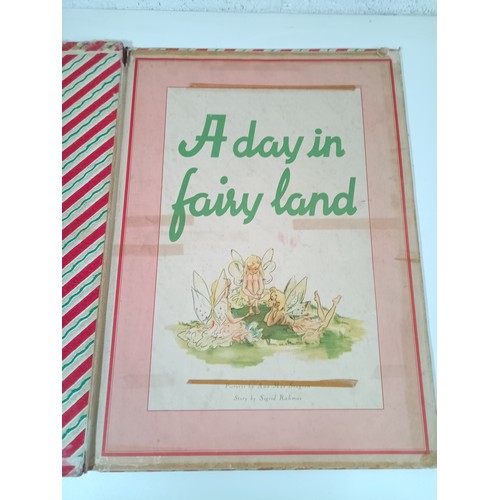 1010 - Circa 1940's A Day In Fairyland Illustrated by Ana Mae Seagren Oversized Children's Book Written by ... 