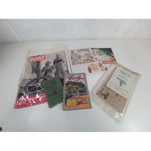 652D - Quantity of Ephemera including Coca Cola Adverts , Cash X Captive Bolt Pistol Handbook etc.