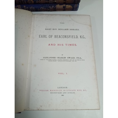 1016b - 5 x Volumes - The Right Honorable The Earl of Beaconsfield and His Times - William Mackenzie Pub. 18... 