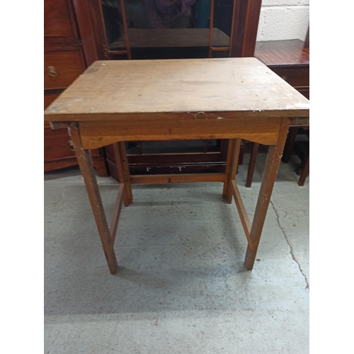 23 - A Solid Wood Folding Table / Desk 78cm x 69cm x 59cm