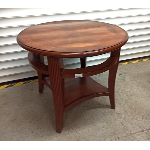 676 - Round Coffee Table with Lower Shelf 60cm H x 71cm W x 71cm D