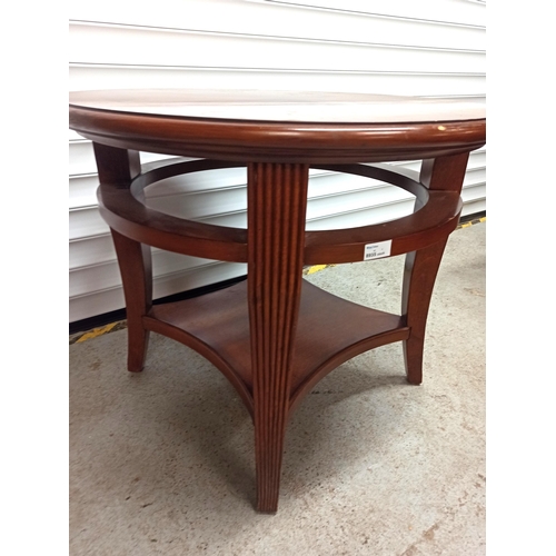 676 - Round Coffee Table with Lower Shelf 60cm H x 71cm W x 71cm D