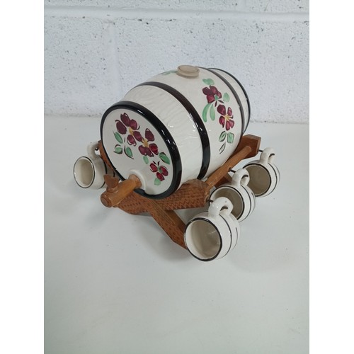 680c - An ornamental Sherry Barrell and cups