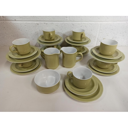 696 - Meakin Part  Tea/Coffee Service - 9 x Cups, Saucers and Side Plate, Sugar Bowl and 2 x Milk Jugs