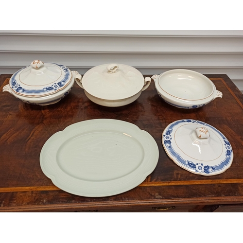 748 - 3 x  Serving Dishes - 2 x  Bristol Pountney & Co and 1 x  Alfred Meakin plus Johnson Bros Oval Green... 