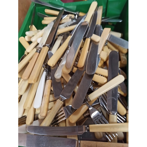 833 - Large Box of Vintage Mixed Cutlery - Some Plated