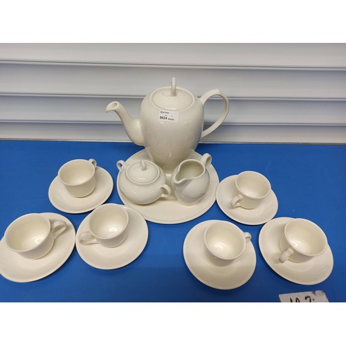 840 - Royal Boch Coffee Service including Serving Plate, Coffee Pot, Sugar Bowl, Milk Jug and 6 Cups and S... 