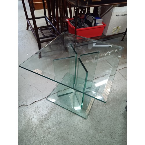 851 - Bevelled Glass Occasional Table