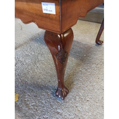 854 - Wooden Coffee Table with Carved Detail around Edge of Table Top and Legs with Claw Feet 43cm x 63cm ... 