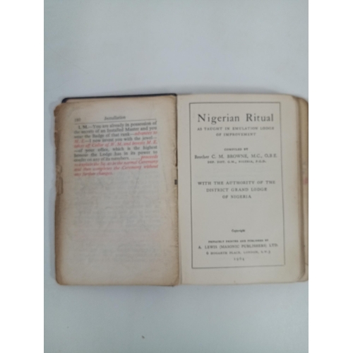 985 - 1964 Masonic Book - The Nigerian Ritual
