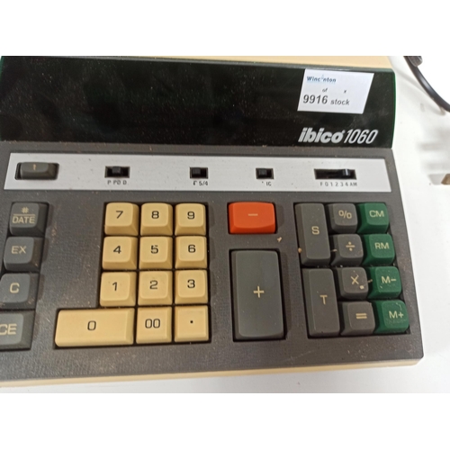 884 - Vintage Ibico 1060 Printing Calculator with Instructions and Spare Rolls