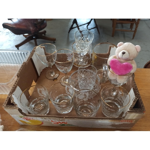 269 - **Royal British Legion Lot** A Glory box of china and glassware including Royal Wedding memorabilia,... 