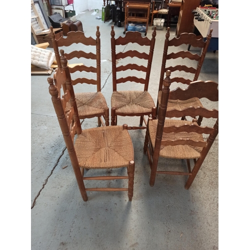 619 - 5 x Rattan Seated Dining Chairs