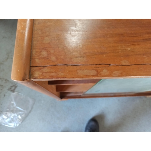 264B - **Royal British Legion Lot** An Oak bookcase with glass sliding doors - 80 x 78 x 25 (split to top a... 