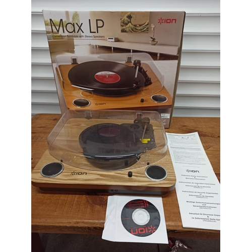 534 - ion max LP Conversion turntable and speakers. Boxed