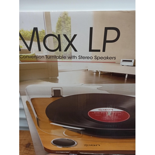 534 - ion max LP Conversion turntable and speakers. Boxed