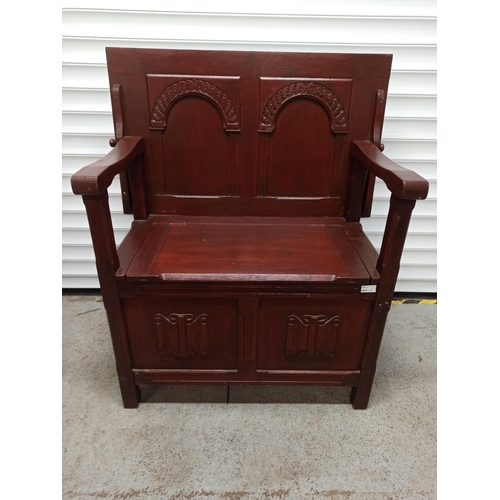 701 - Monks Bench/Table with storage - Mahogany