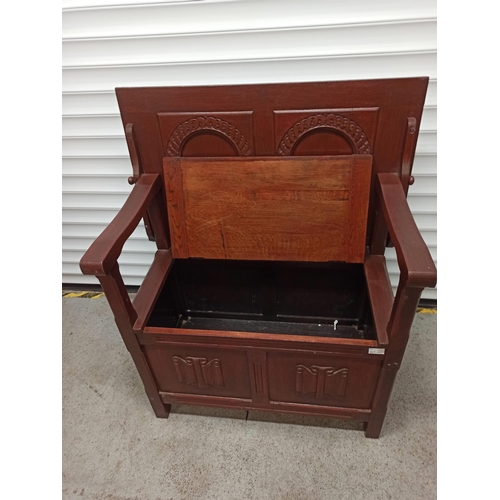 701 - Monks Bench/Table with storage - Mahogany