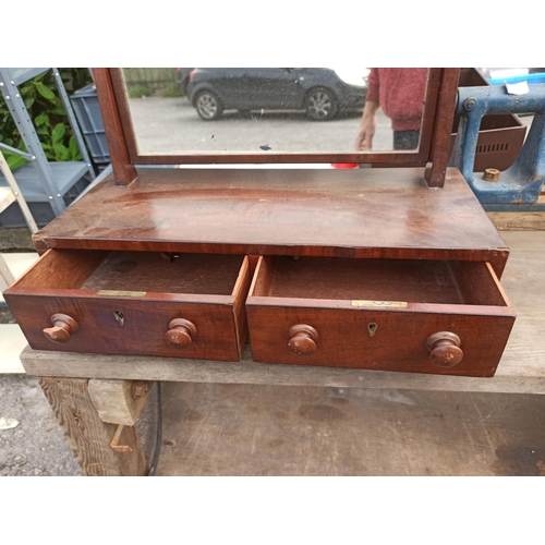 722 - An antique Dressing Table Mirror with 2 x drawers - 71x53x25cm