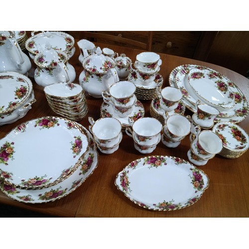 572 - A 127 Piece Royal Albert Country Rose Dinner and Tea Service.