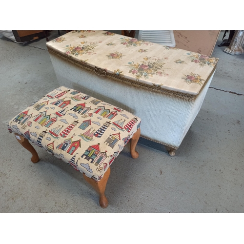 835 - A Lloyd Loom Style Ottoman and Stool