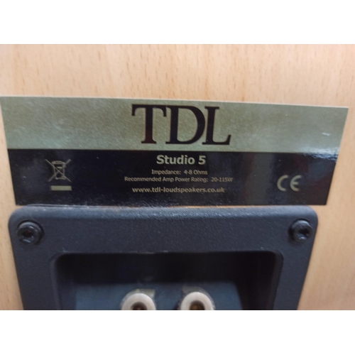 531 - A Pair of TDL Studio 5 Free Standing Hi Fi Speakers. Boxed 83x23x25cm