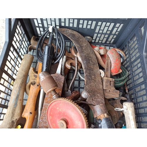 91 - Crate of Tools, Spanners, Axe, Drills, Planes and More