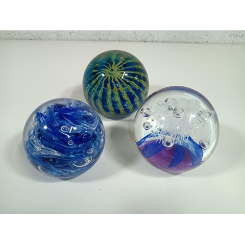 587 - A Melina and 2 x Other Glass Paperweights