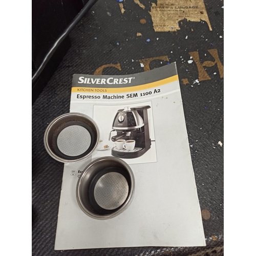 795 - Esspresso Coffee Maker Silvercrest SEM1100A2 with Instruction