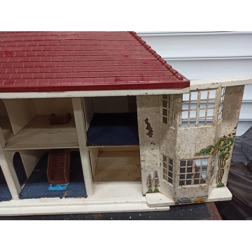 989 - Vintage Dolls House with Metal Sliding Front