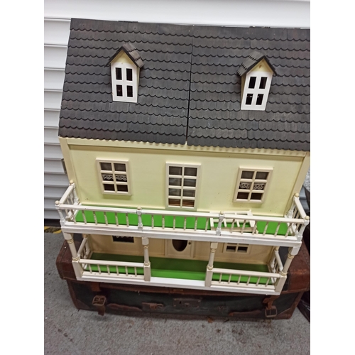 997 - Wooden 3 Storey Dolls House, Front of House Needs Securing to Main House