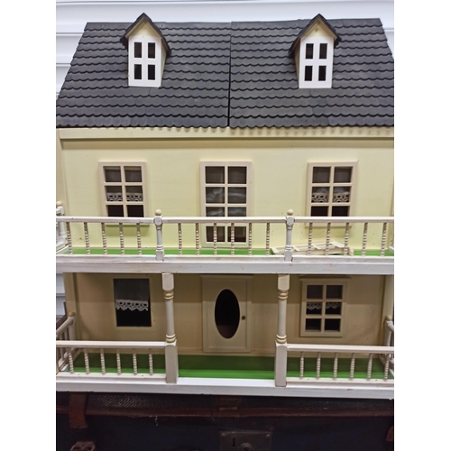 997 - Wooden 3 Storey Dolls House, Front of House Needs Securing to Main House