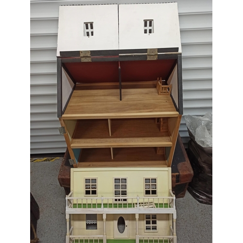 997 - Wooden 3 Storey Dolls House, Front of House Needs Securing to Main House