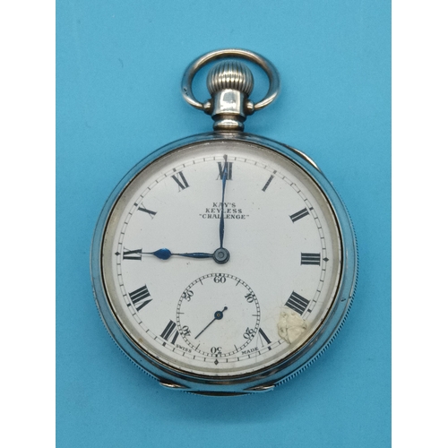 486 - Hallmarked Silver Keys Pocket Watch Running