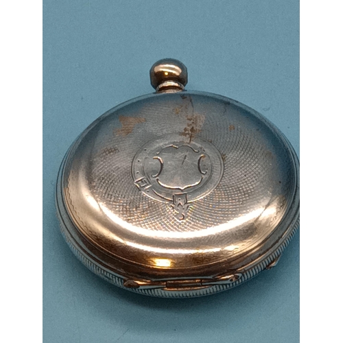 488 - Hallmarked Silver Full Hunter Pocket Watch