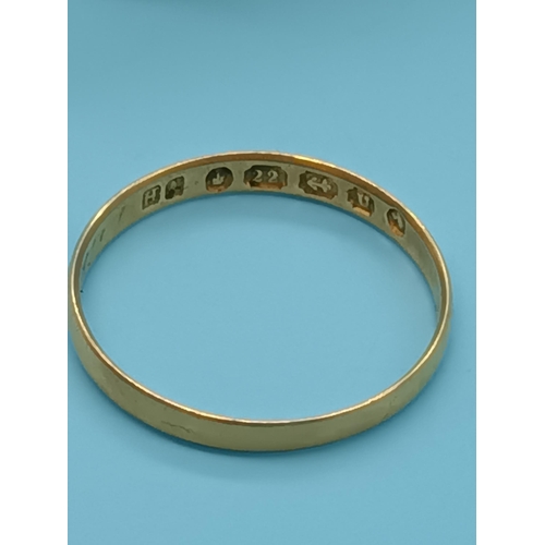 421 - A 22ct Yellow Gold Band, Size L/M