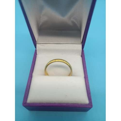 430 - Unhallmarked but Tested 22 Carat Gold Ring - 2 Grams, Size O/R