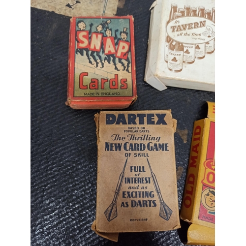 676 - Vintage Card Games - Snap, Old Maid, Lexicon, Dartex and More 7 in Total