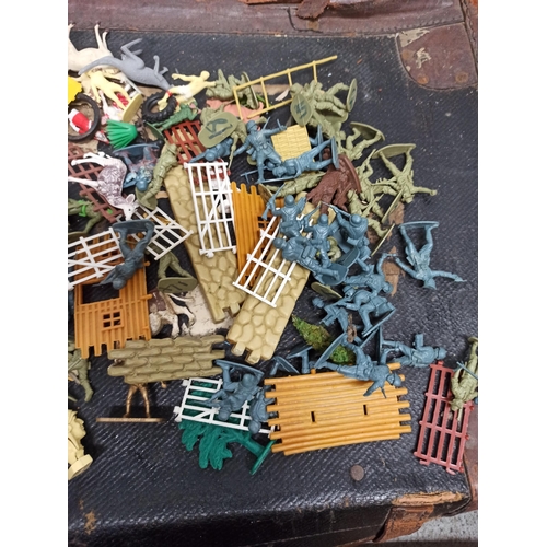 988 - Mixed Plastic and Metal Soldiers, Animals, Fencing and Other Toys, Britians, Dinky and More